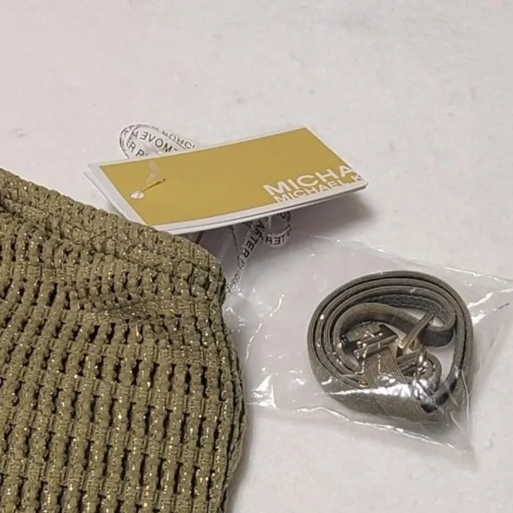 Michael Kors‎ One Shoulder Swimsuit Safari Green Metallic Textured Size 10